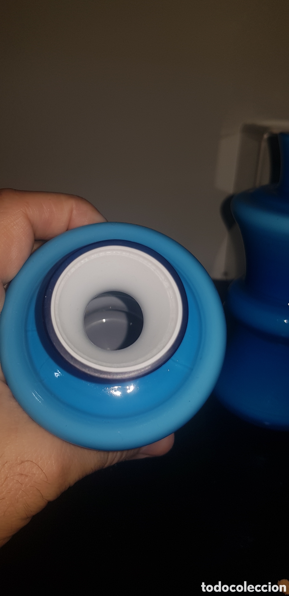 Antig&uuml;edades: Conjunto Vintage tocador Opalina azul - Foto 4