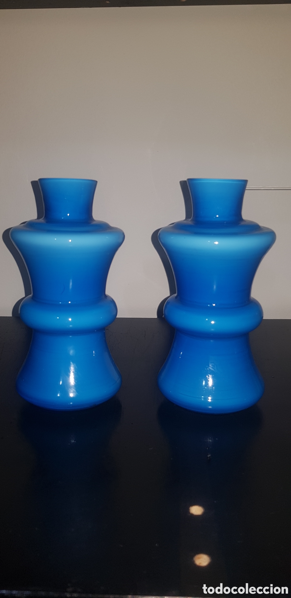 Antig&uuml;edades: Conjunto Vintage tocador Opalina azul - Foto 5