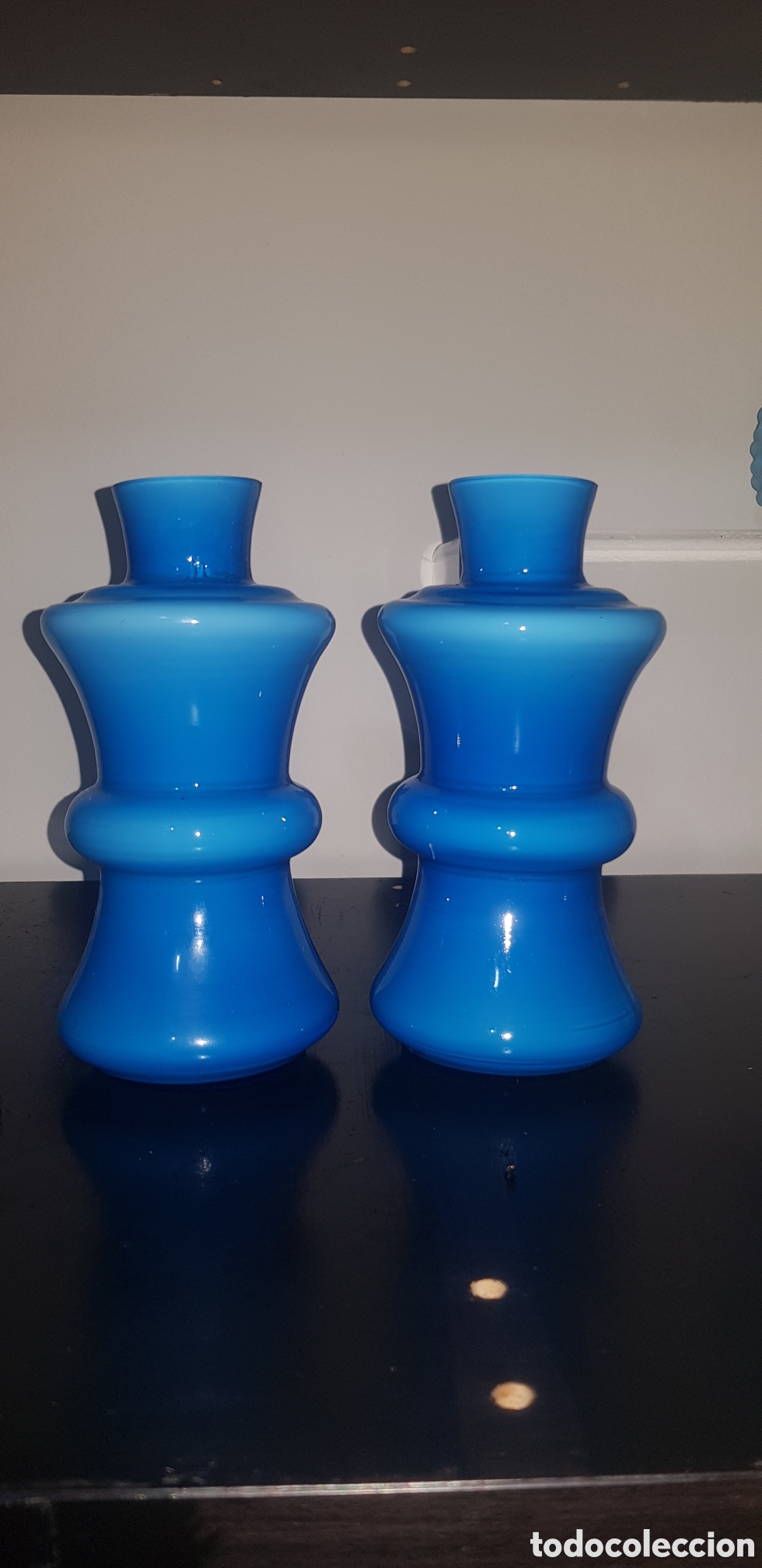 Antig&uuml;edades: Conjunto Vintage tocador Opalina azul - Foto 6