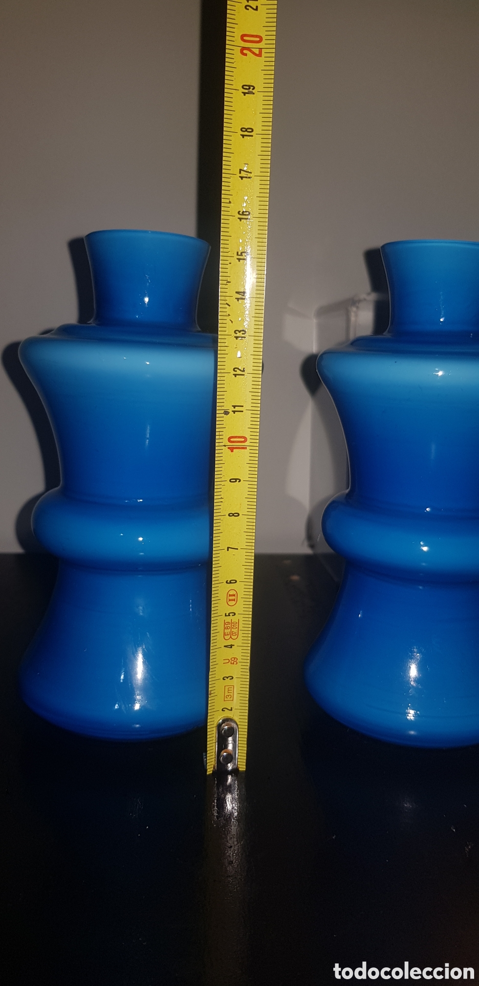 Antig&uuml;edades: Conjunto Vintage tocador Opalina azul - Foto 7