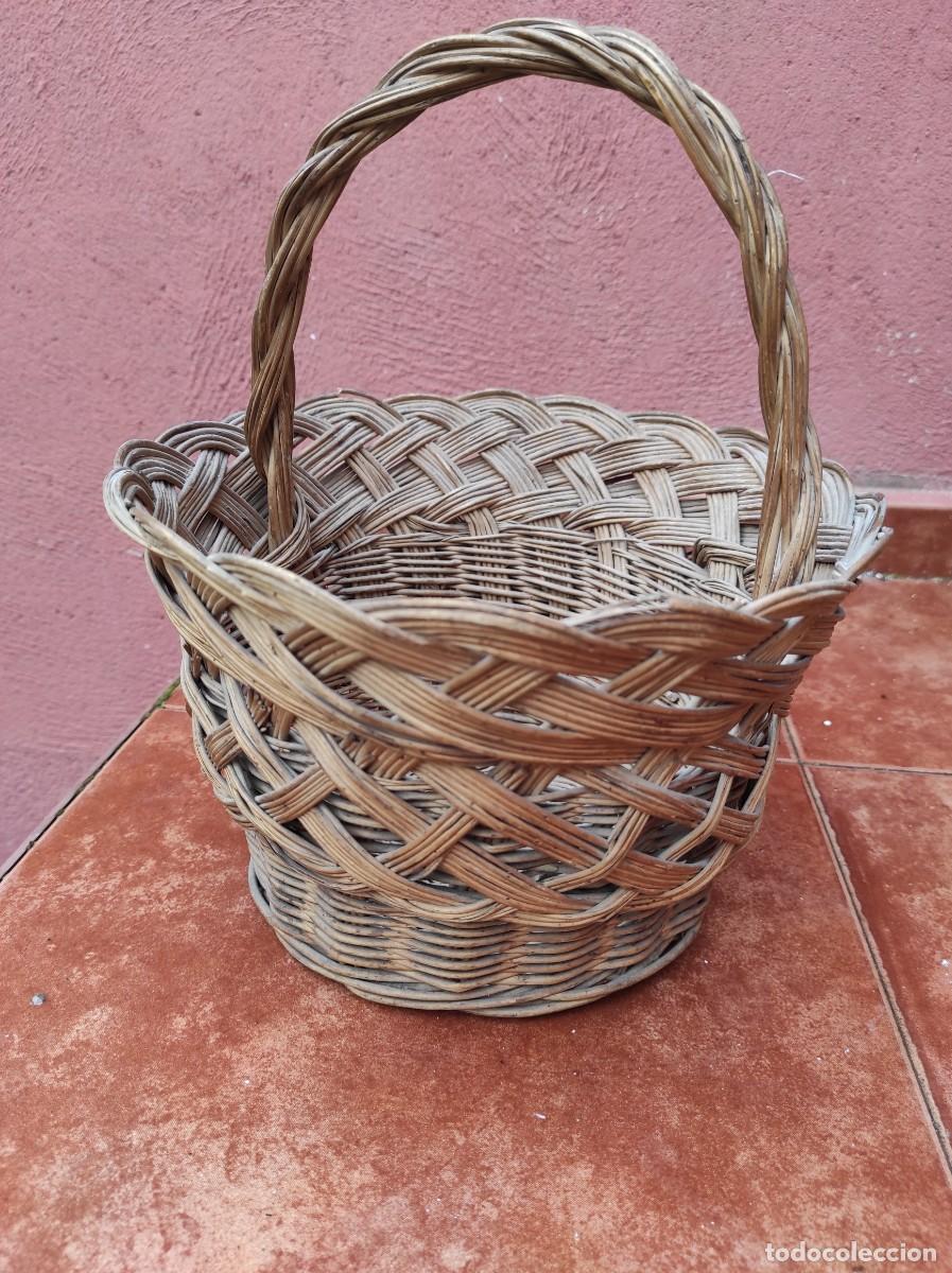 Antig&uuml;edades: CESTA DE MIMBRE ANTIGUA - Foto 3