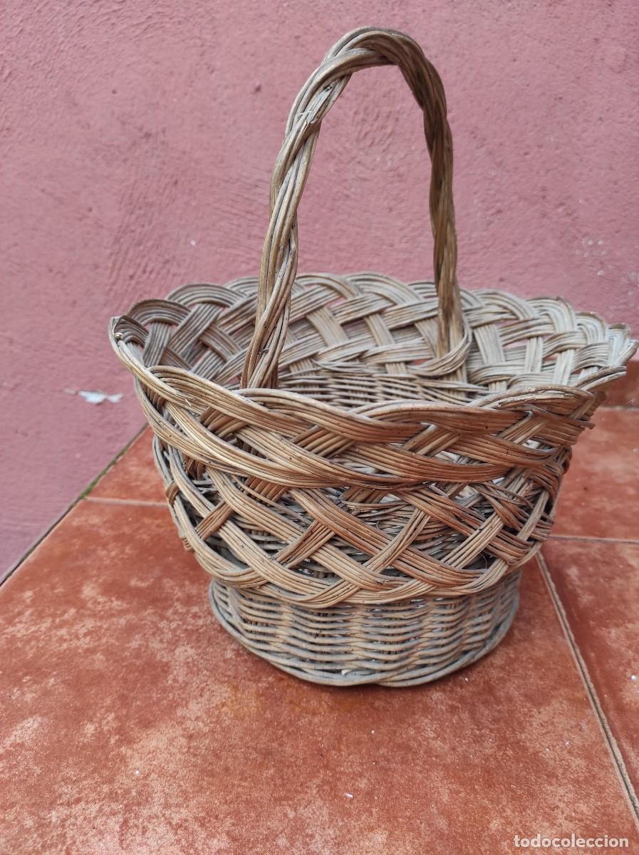 Antig&uuml;edades: CESTA DE MIMBRE ANTIGUA - Foto 4