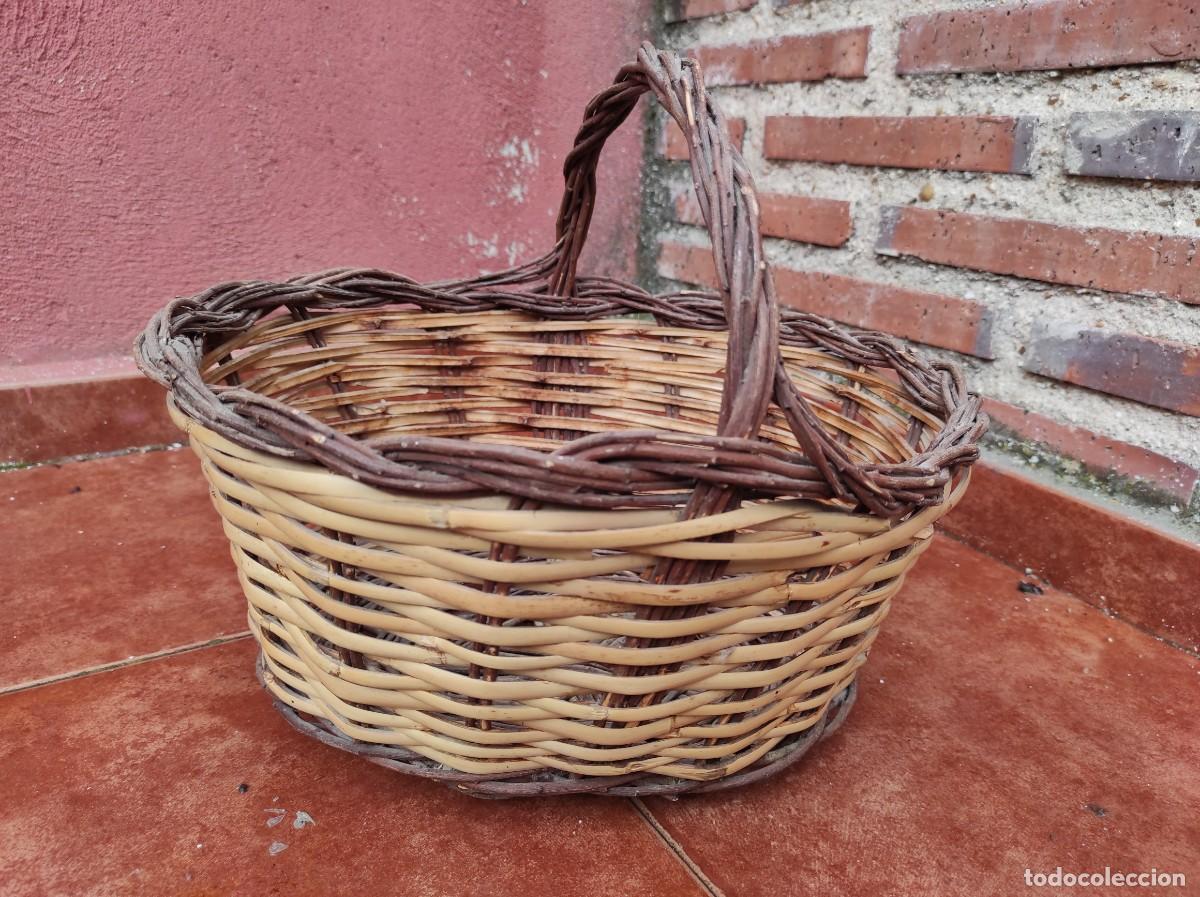Antig&uuml;edades: CESTA DE MIMBRE ANTIGUA - Foto 5