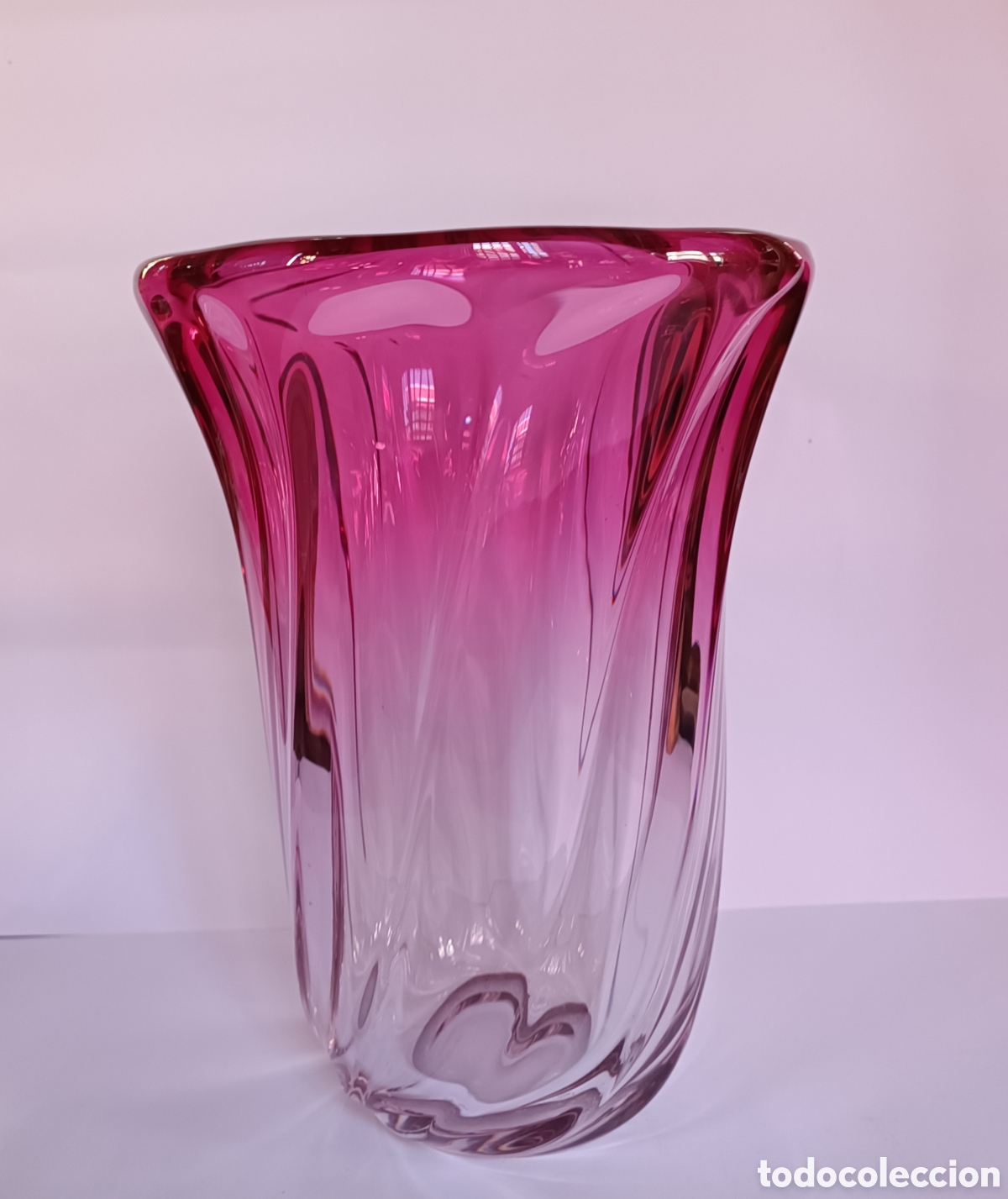 Antiguidades: Jarr&oacute;n en cristal belga val Saint lambert