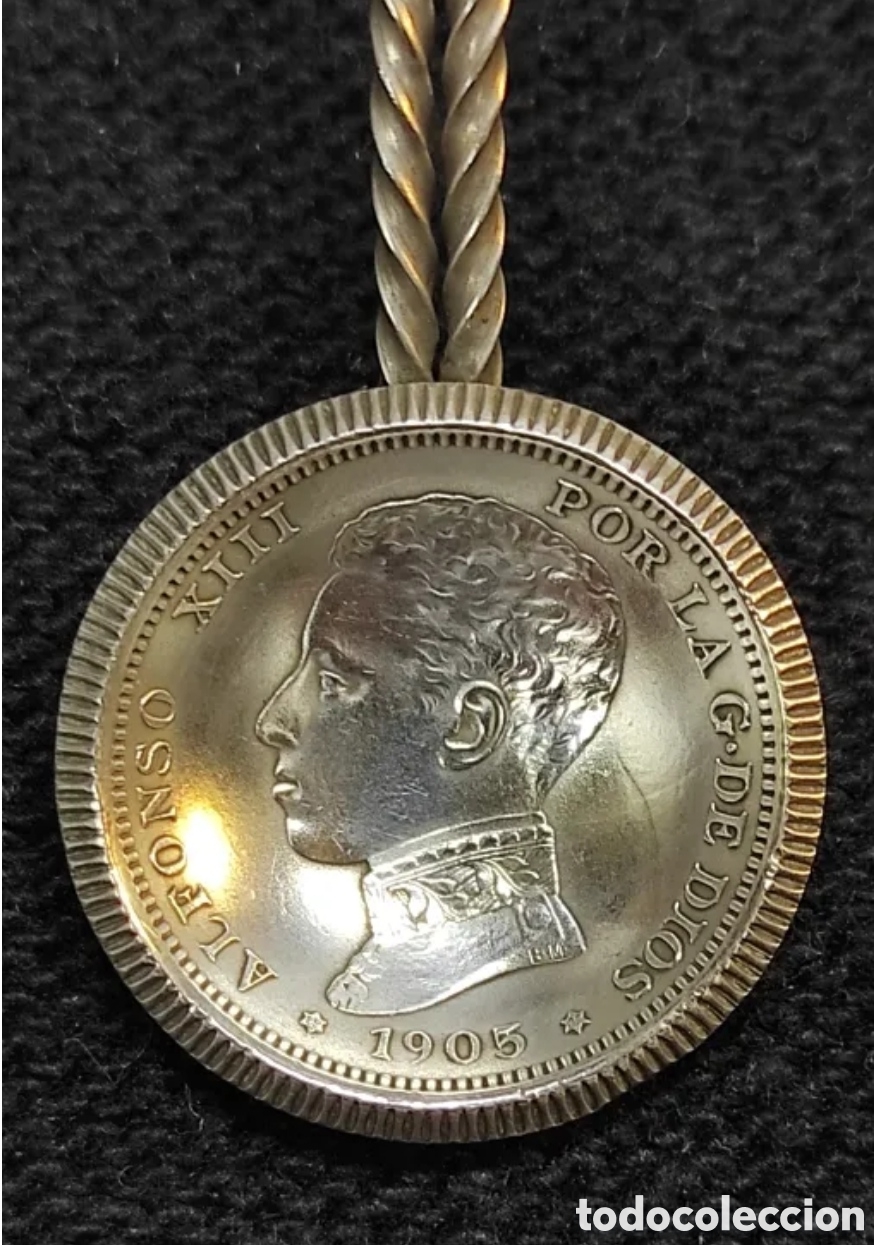 Antig&uuml;edades: CUCHARA PLATA MONEDAS ALFONSO XIII - Foto 3