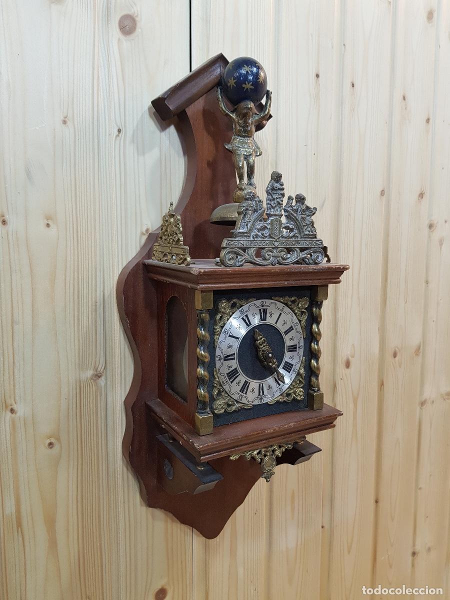 Antig&uuml;edades: RELOJ MADERA BRONCE - Foto 2