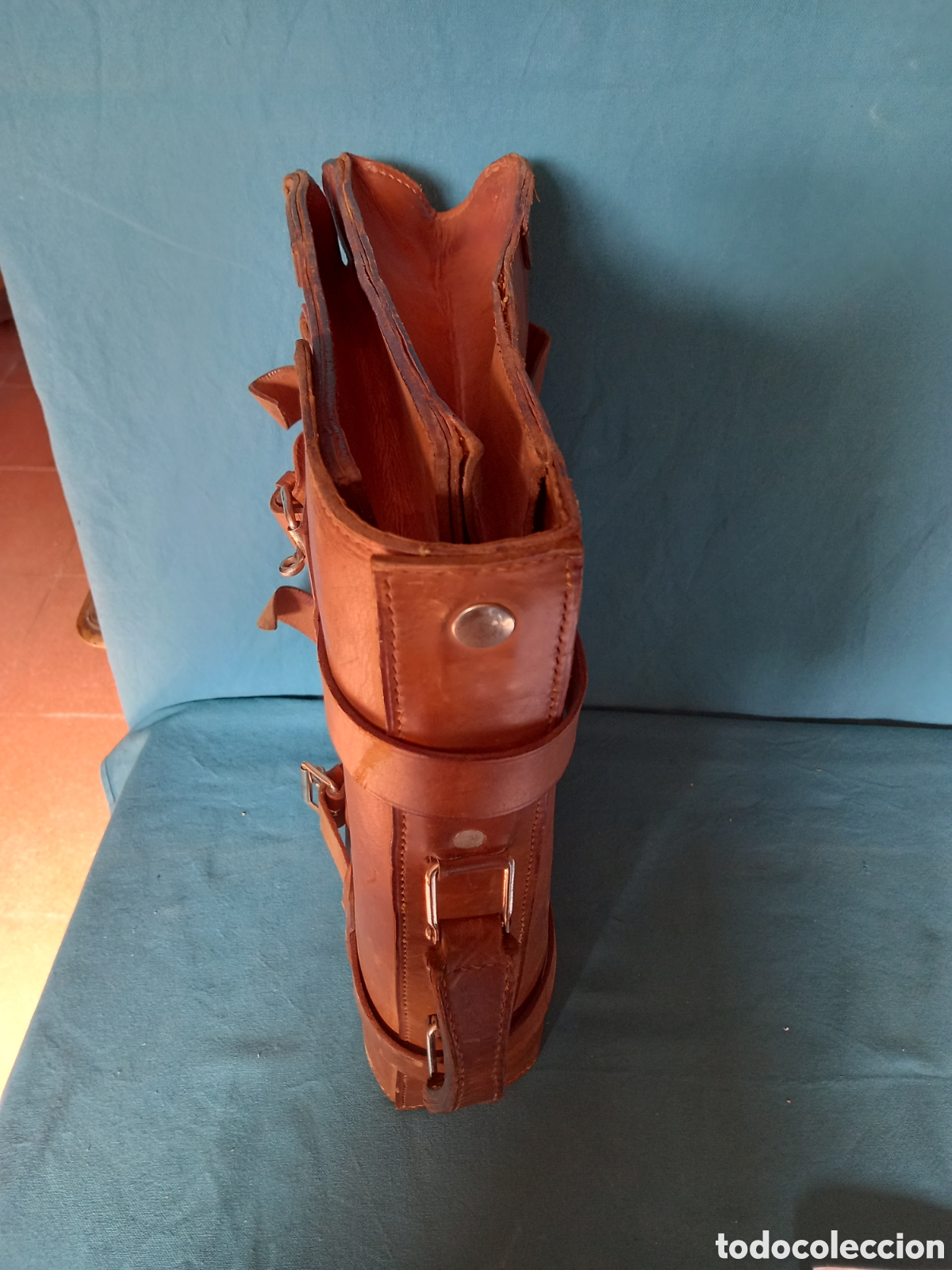 Antig&uuml;edades: Cartera de cuero, a&ntilde;os 70. - Foto 3