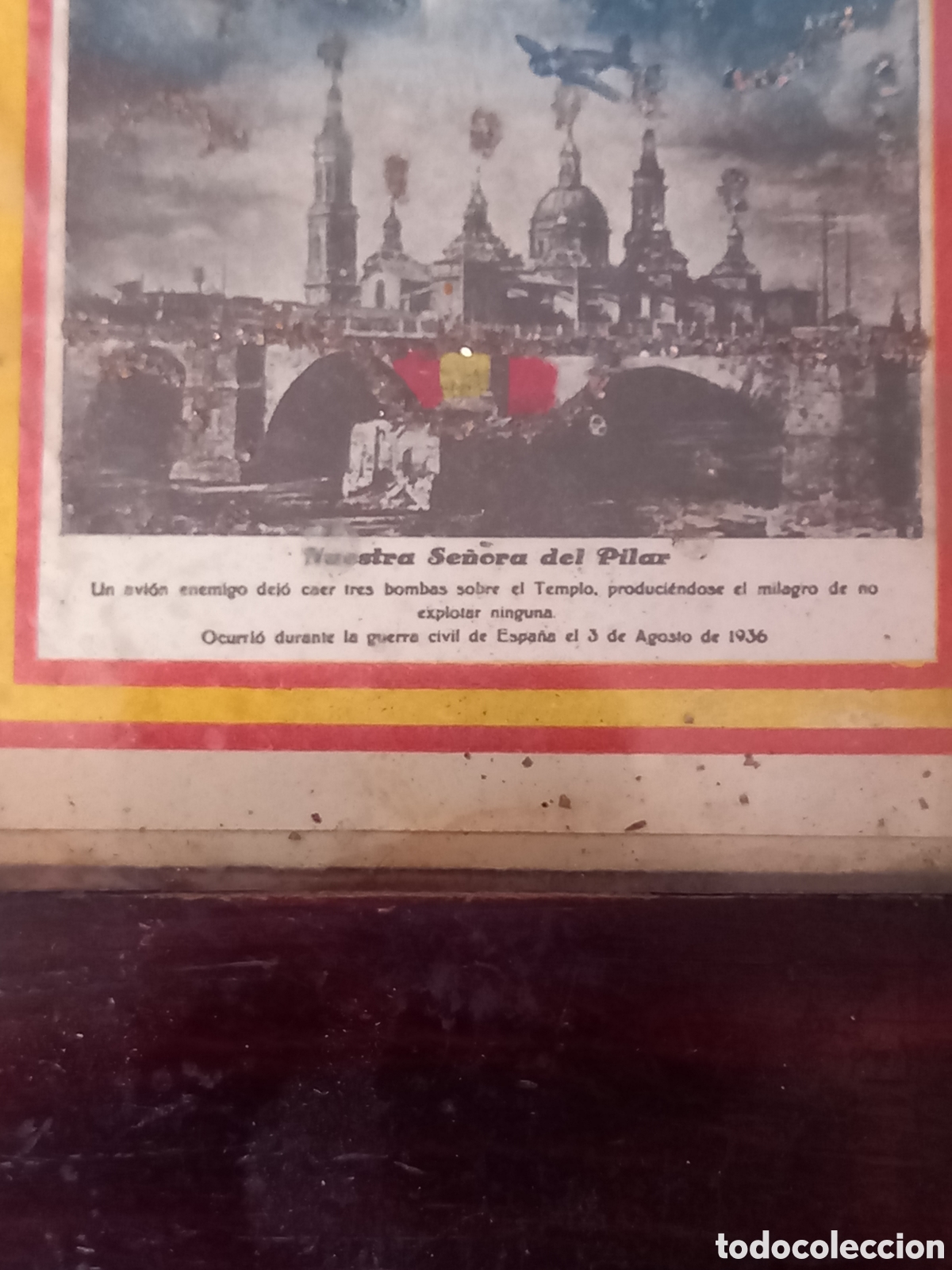 Antig&uuml;edades: Marco con estampa, &rdquo;Virgen del Pilar&rdquo;. - Foto 2