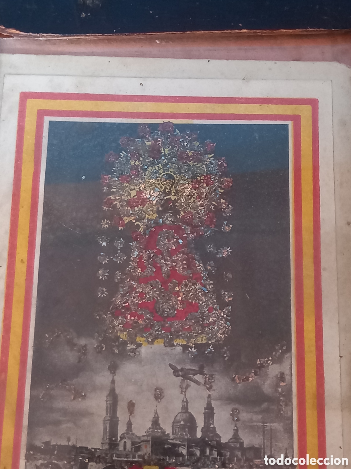 Antig&uuml;edades: Marco con estampa, &rdquo;Virgen del Pilar&rdquo;. - Foto 3