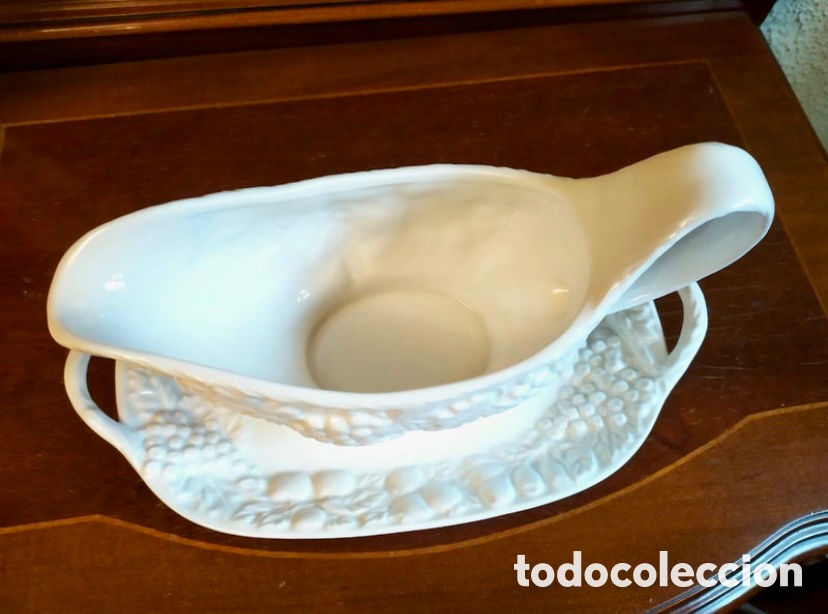 Antig&uuml;edades: Salsera de cer&aacute;mica con plato - Foto 2