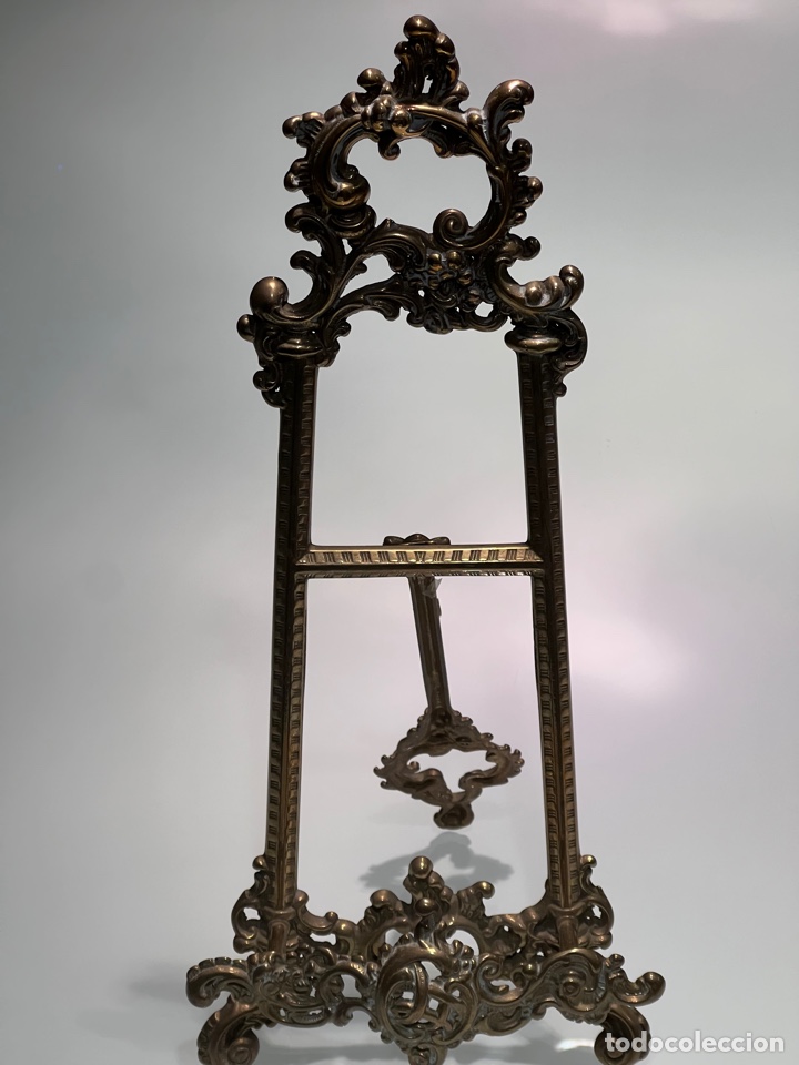 Antiquit&eacute;s: Porta fotos , caballete bronce dorado