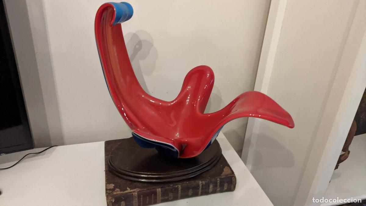 Antig&uuml;edades: CENTRO MESA MURANO ROJO AZUL - Foto 1