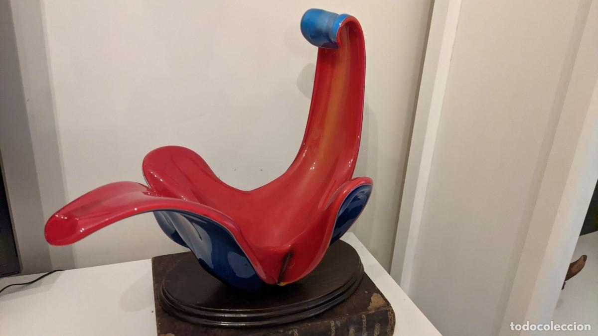 Antig&uuml;edades: CENTRO MESA MURANO ROJO AZUL - Foto 2