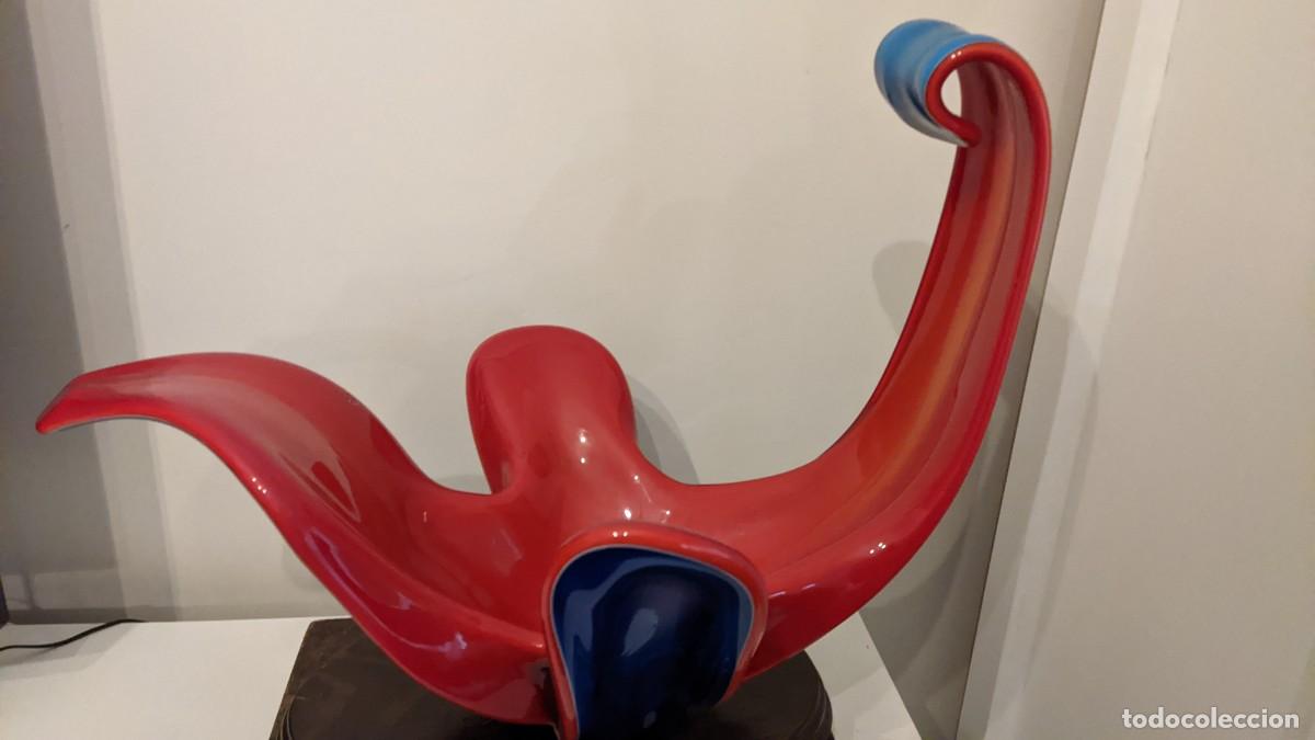 Antig&uuml;edades: CENTRO MESA MURANO ROJO AZUL - Foto 3