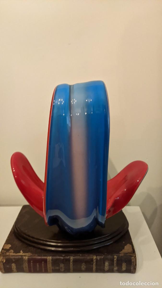 Antig&uuml;edades: CENTRO MESA MURANO ROJO AZUL - Foto 5