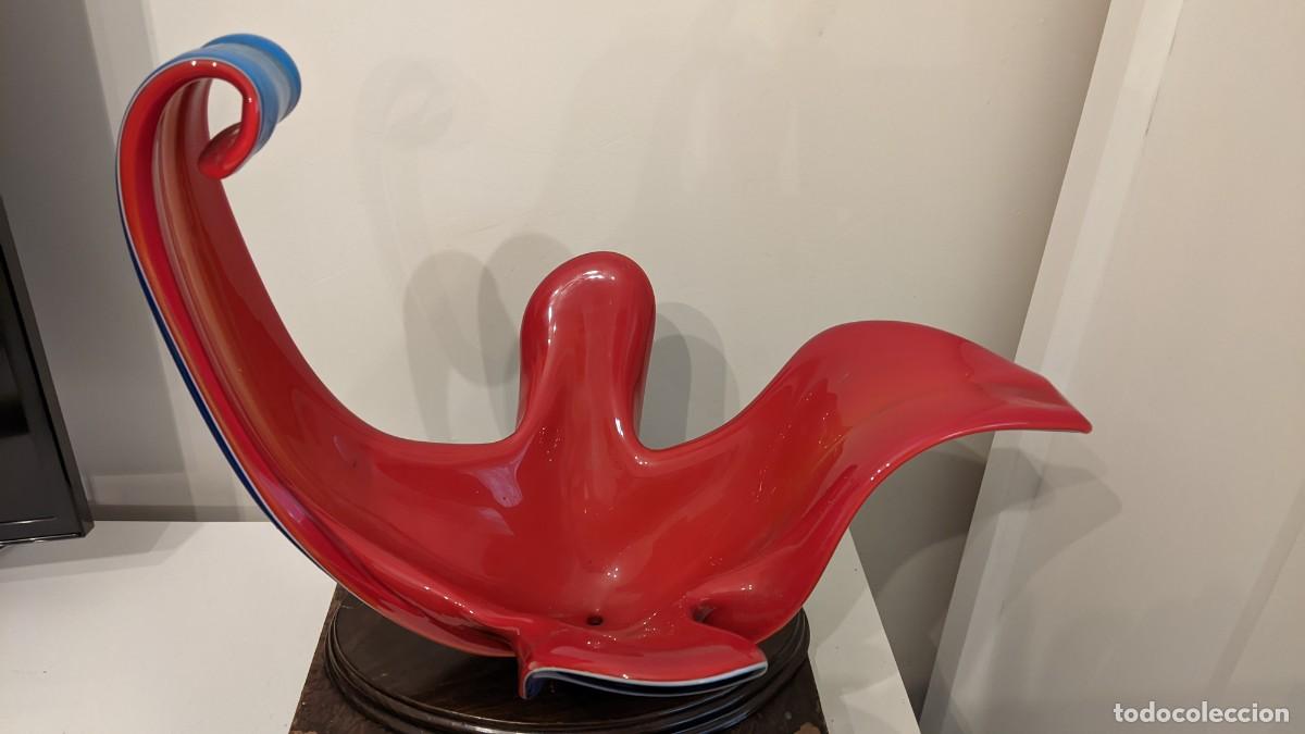 Antig&uuml;edades: CENTRO MESA MURANO ROJO AZUL - Foto 6