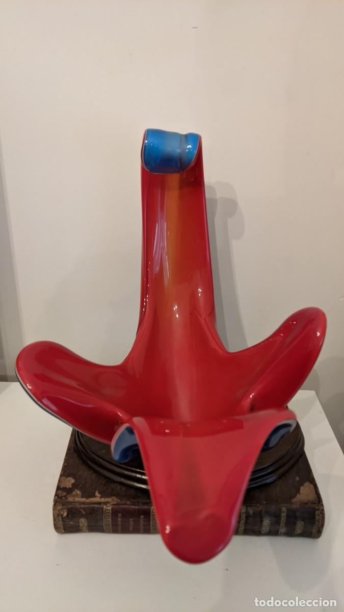 Antig&uuml;edades: CENTRO MESA MURANO ROJO AZUL - Foto 7