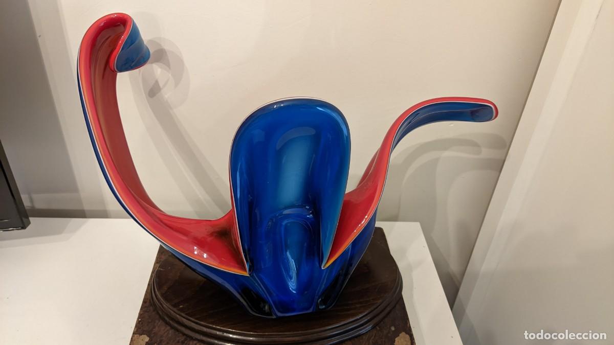 Antig&uuml;edades: CENTRO MESA MURANO ROJO AZUL - Foto 9