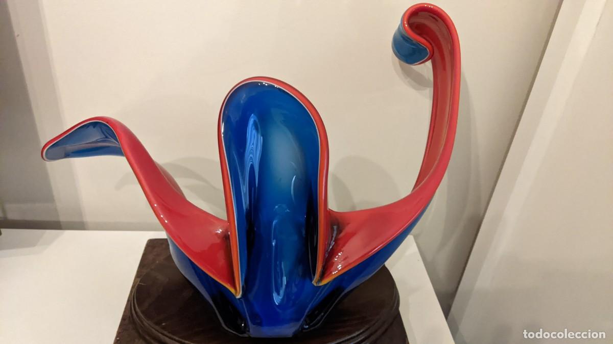 Antig&uuml;edades: CENTRO MESA MURANO ROJO AZUL - Foto 10