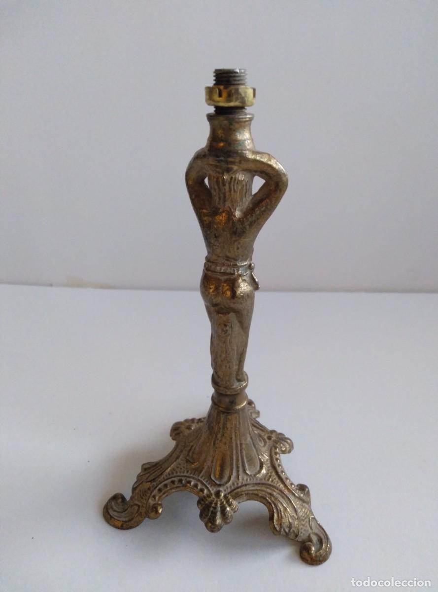 Antig&uuml;edades: PIE DE LAMPARA DE BRONCE - Foto 2