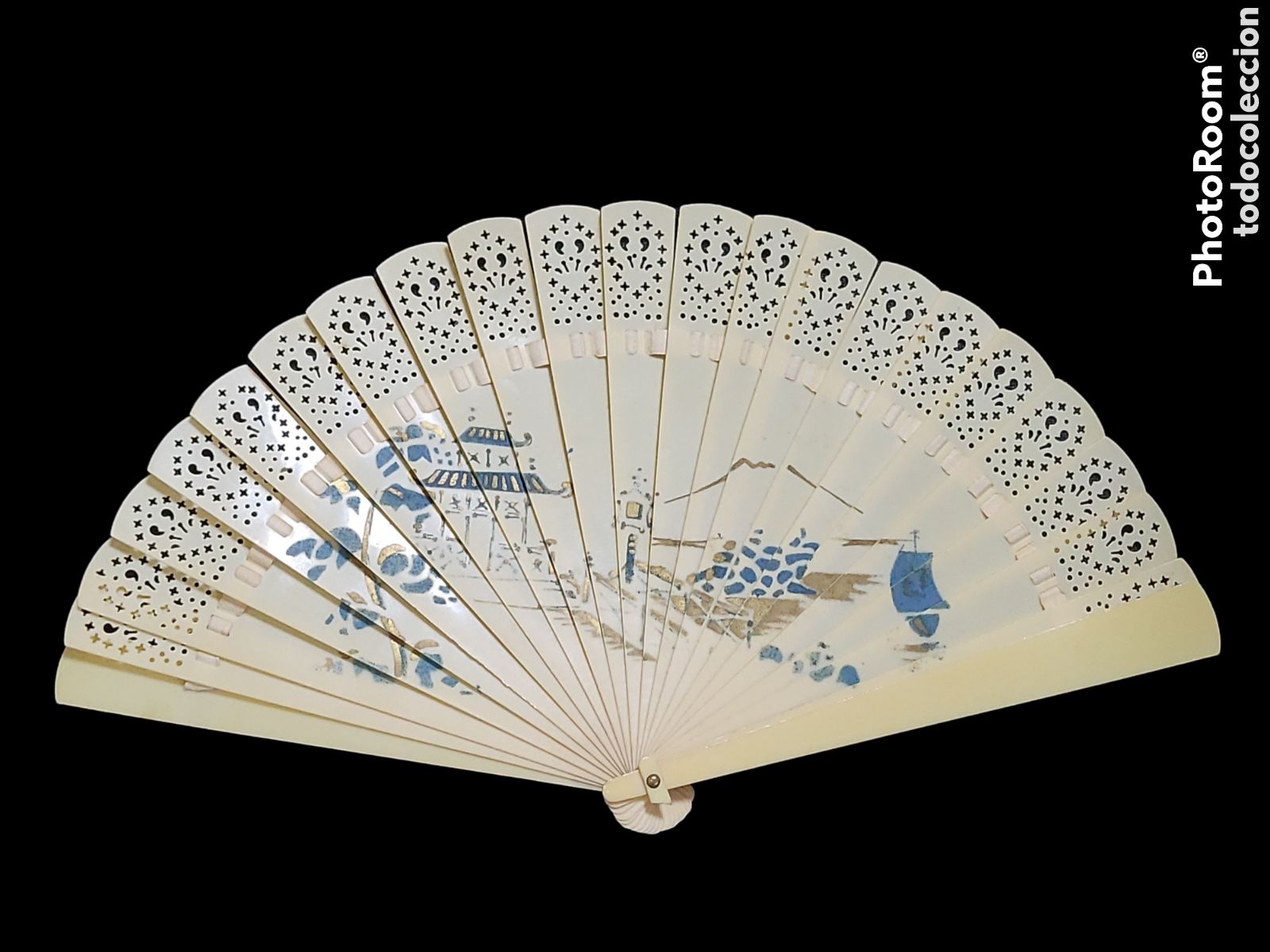 Antig&uuml;edades: ABANICO CELULOIDE ORIENTAL 28CM - Foto 1
