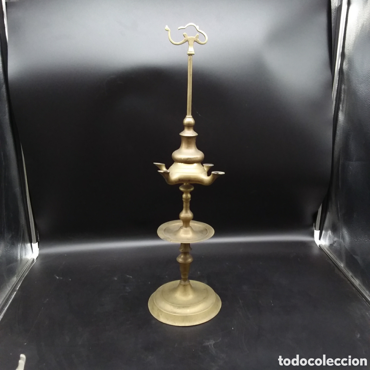 Antig&uuml;edades: Candil de aceite de bronce - Foto 1