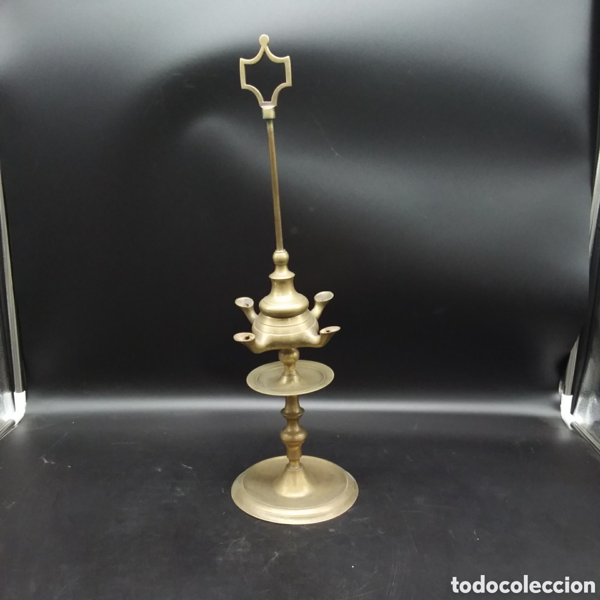 Antig&uuml;edades: Candil de aceite de bronce - Foto 1