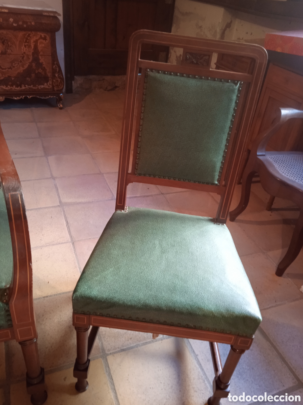 Antig&uuml;edades: Sill&oacute;n y silla de despacho - Foto 2