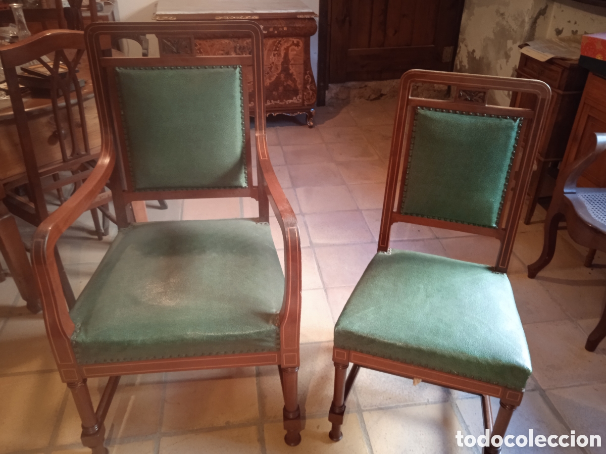 Antig&uuml;edades: Sill&oacute;n y silla de despacho - Foto 8