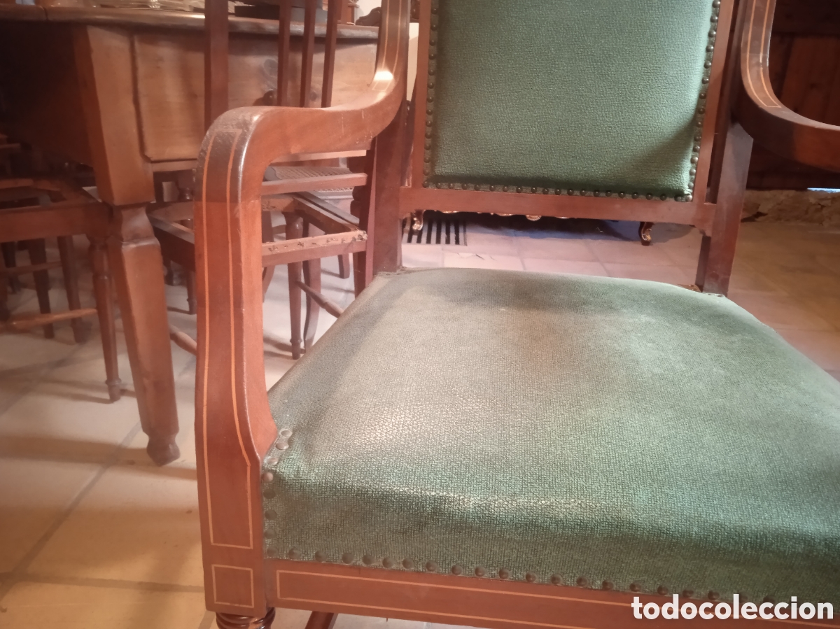 Antig&uuml;edades: Sill&oacute;n y silla de despacho - Foto 9