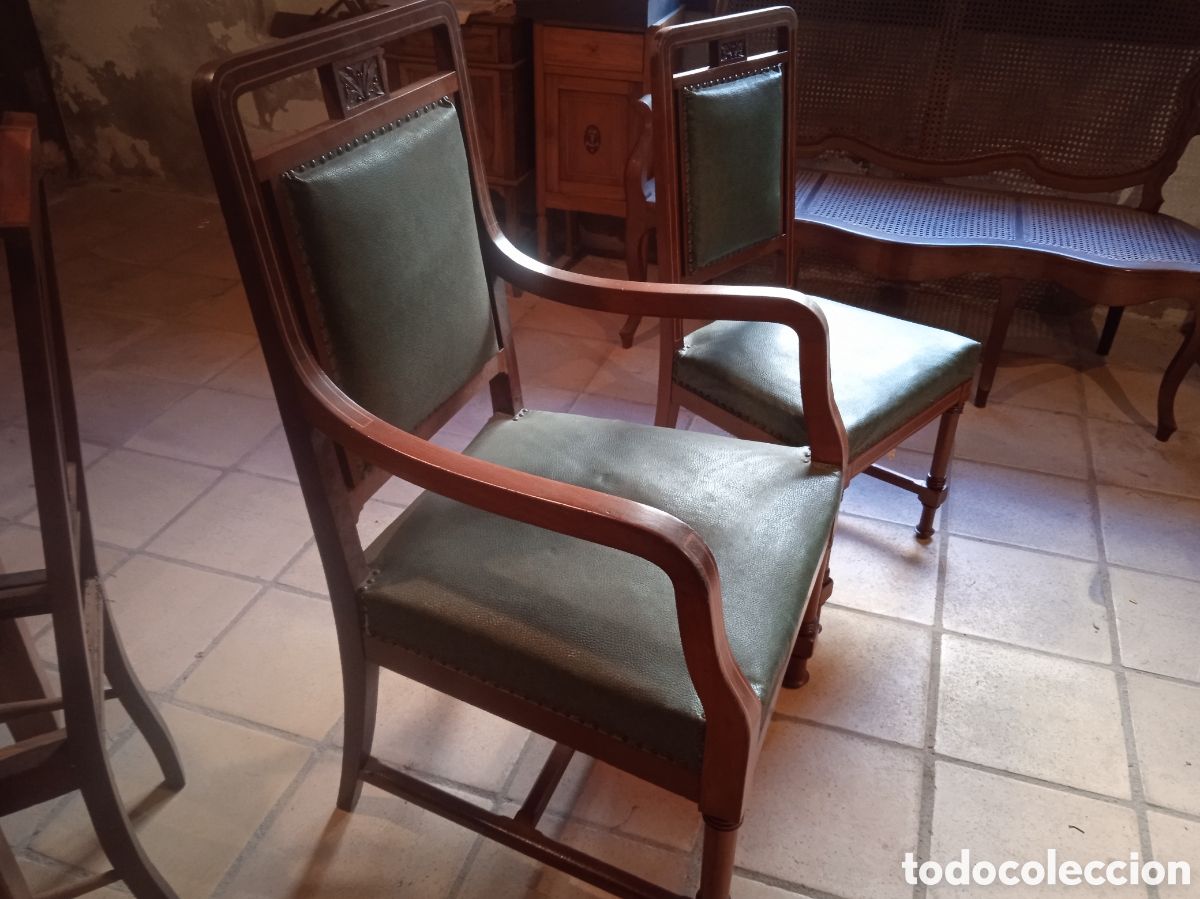 Antig&uuml;edades: Sill&oacute;n y silla de despacho - Foto 10
