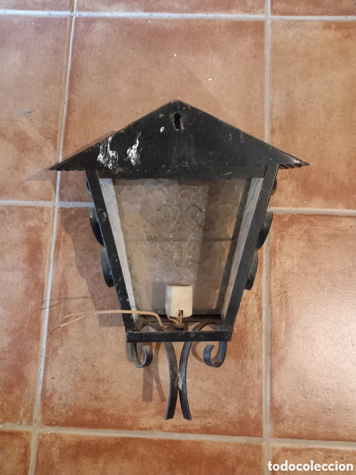 Antig&uuml;edades: Farol de jard&iacute;n de forja - Foto 3