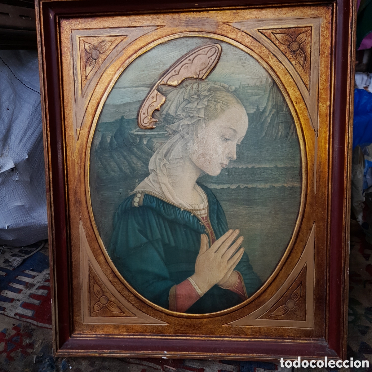 Antig&uuml;edades: Cuadro lamina religioso con relieve - Foto 1