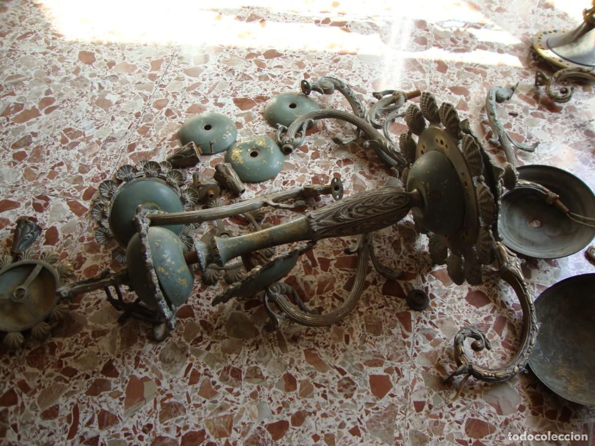 Antig&uuml;edades: LAMPARA DE BRONCE CON 5 BRAZOS - Foto 1