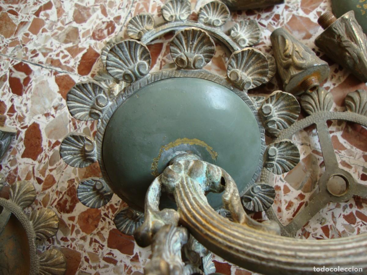 Antig&uuml;edades: LAMPARA DE BRONCE CON 5 BRAZOS - Foto 3