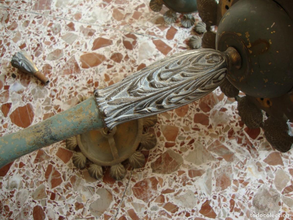 Antig&uuml;edades: LAMPARA DE BRONCE CON 5 BRAZOS - Foto 5