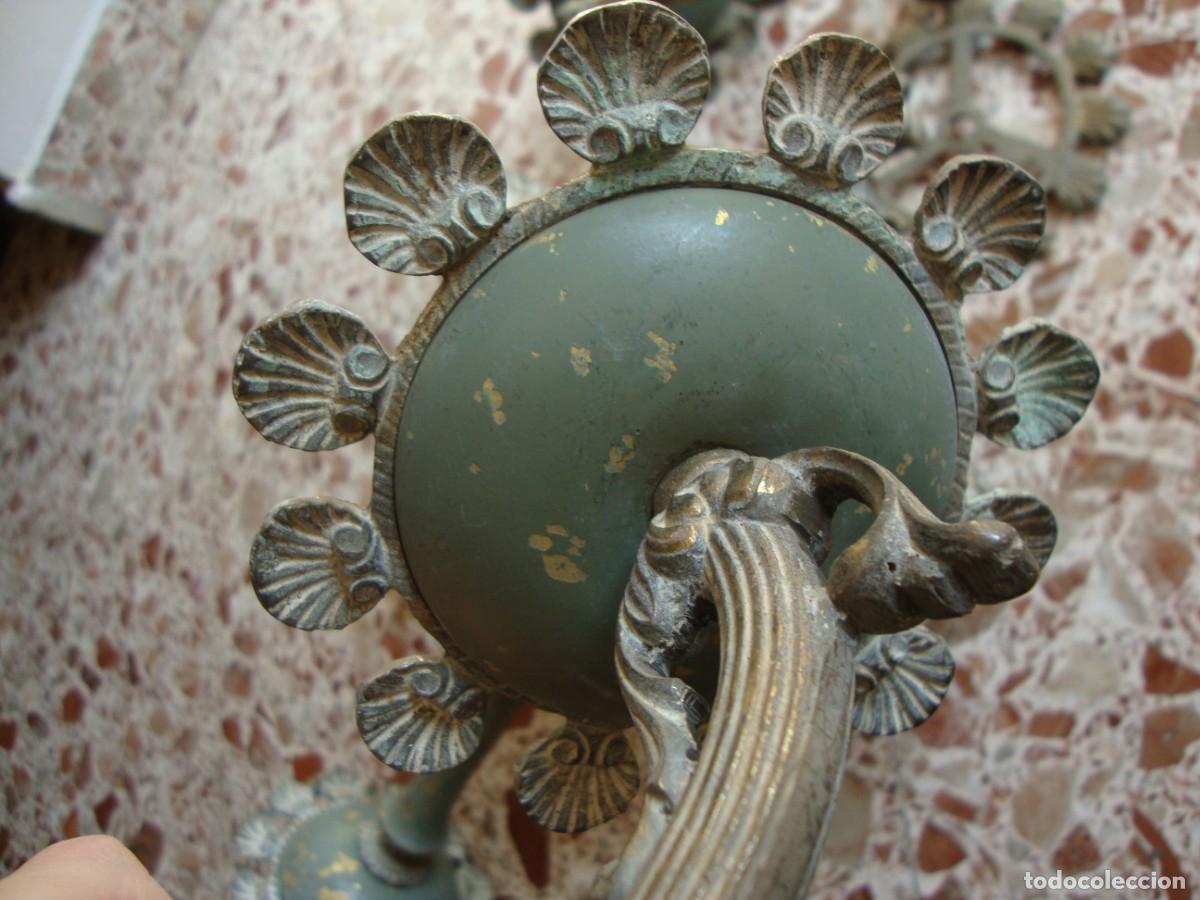 Antig&uuml;edades: LAMPARA DE BRONCE CON 5 BRAZOS - Foto 7