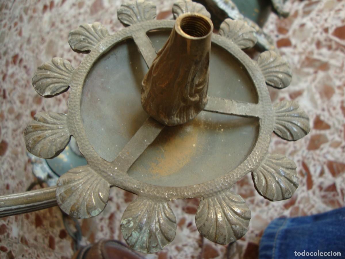 Antig&uuml;edades: LAMPARA DE BRONCE CON 5 BRAZOS - Foto 8