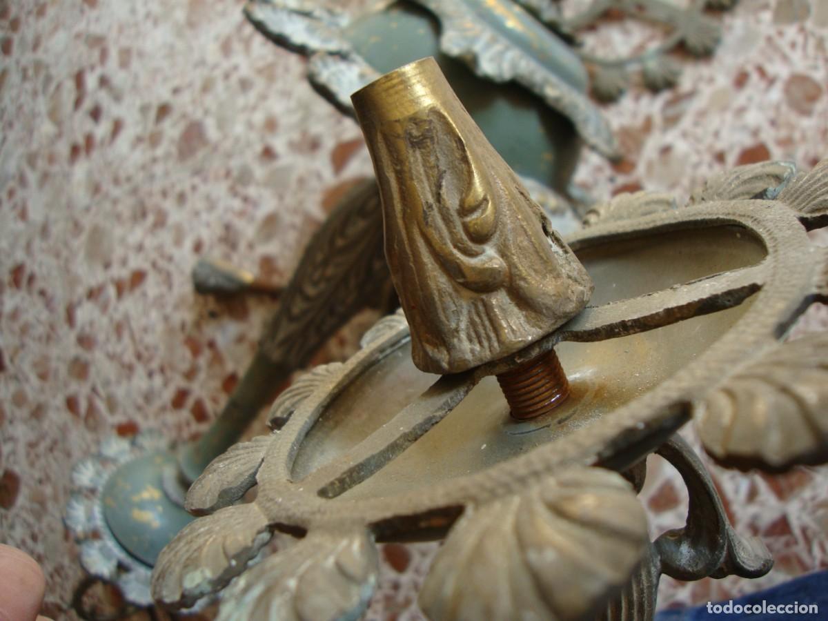 Antig&uuml;edades: LAMPARA DE BRONCE CON 5 BRAZOS - Foto 9
