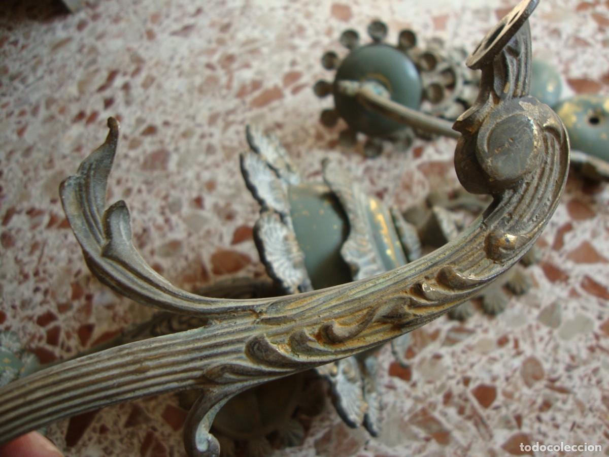 Antig&uuml;edades: LAMPARA DE BRONCE CON 5 BRAZOS - Foto 11