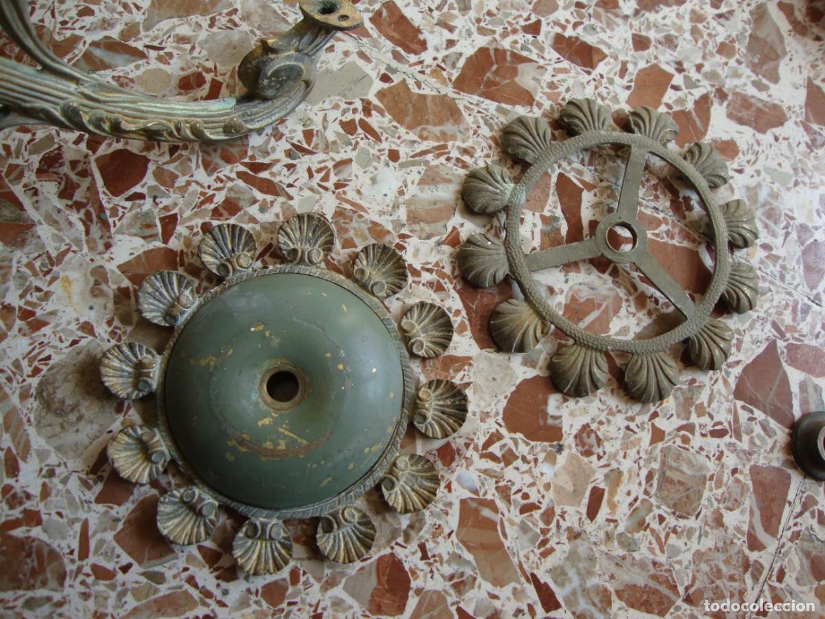 Antig&uuml;edades: LAMPARA DE BRONCE CON 5 BRAZOS - Foto 13