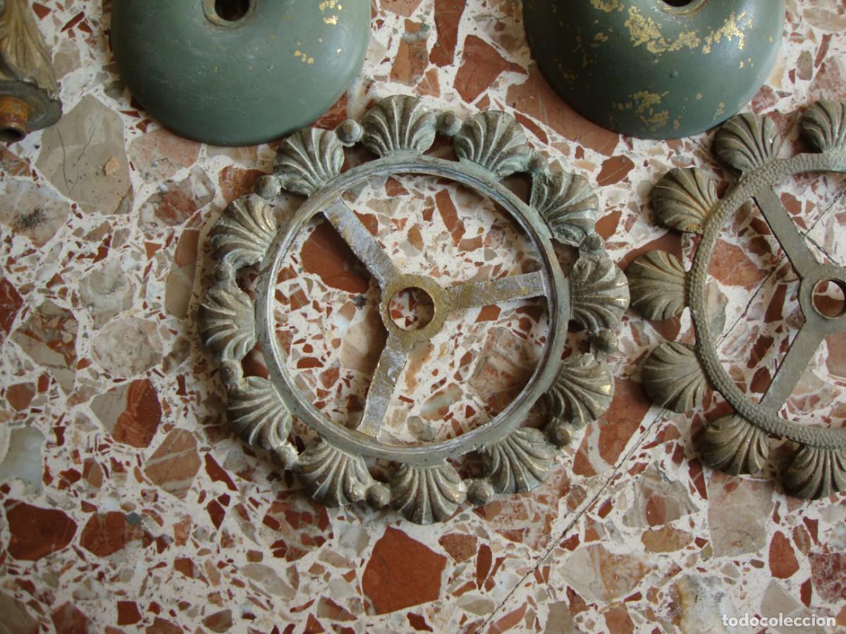 Antig&uuml;edades: LAMPARA DE BRONCE CON 5 BRAZOS - Foto 17