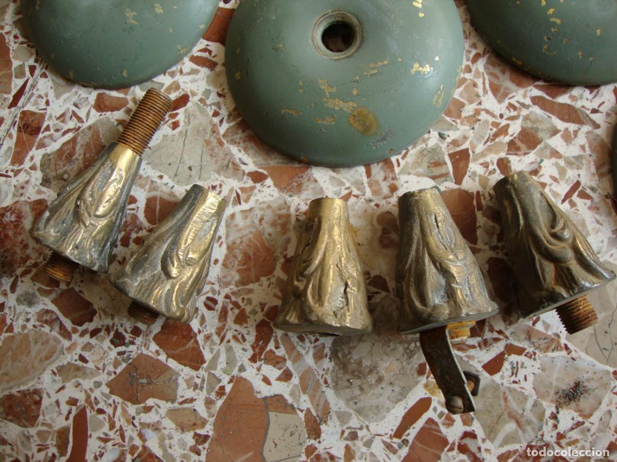 Antig&uuml;edades: LAMPARA DE BRONCE CON 5 BRAZOS - Foto 19
