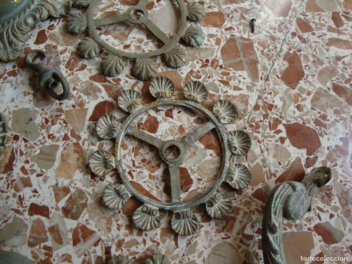 Antig&uuml;edades: LAMPARA DE BRONCE CON 5 BRAZOS - Foto 22