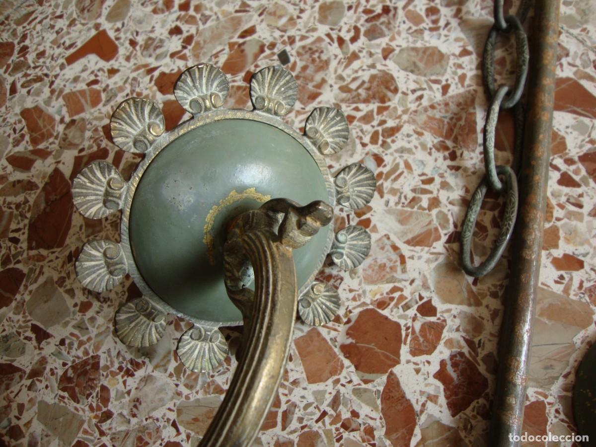 Antig&uuml;edades: LAMPARA DE BRONCE CON 5 BRAZOS - Foto 24