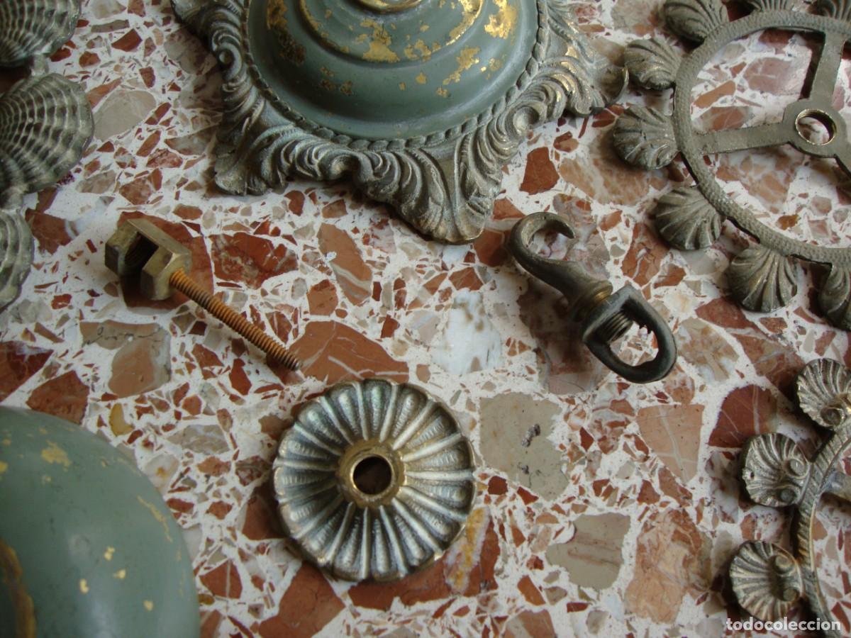 Antig&uuml;edades: LAMPARA DE BRONCE CON 5 BRAZOS - Foto 25