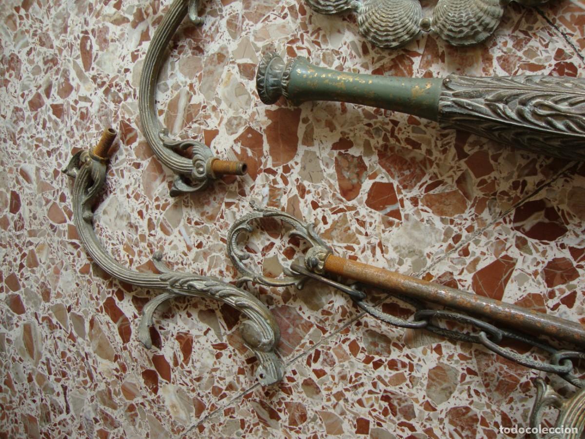 Antig&uuml;edades: LAMPARA DE BRONCE CON 5 BRAZOS - Foto 26