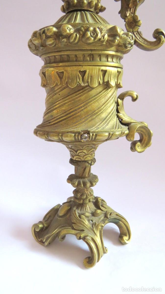 Antig&uuml;edades: JARRON DE BRONCE ANTIGUO ESTILO BAROCO- ROCOCO - Foto 3