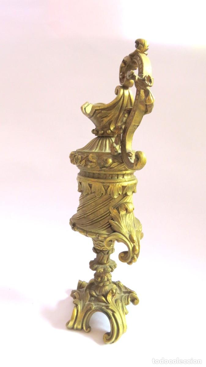 Antig&uuml;edades: JARRON DE BRONCE ANTIGUO ESTILO BAROCO- ROCOCO - Foto 4