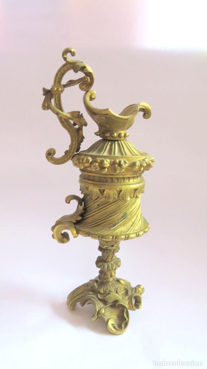 Antig&uuml;edades: JARRON DE BRONCE ANTIGUO ESTILO BAROCO- ROCOCO - Foto 6